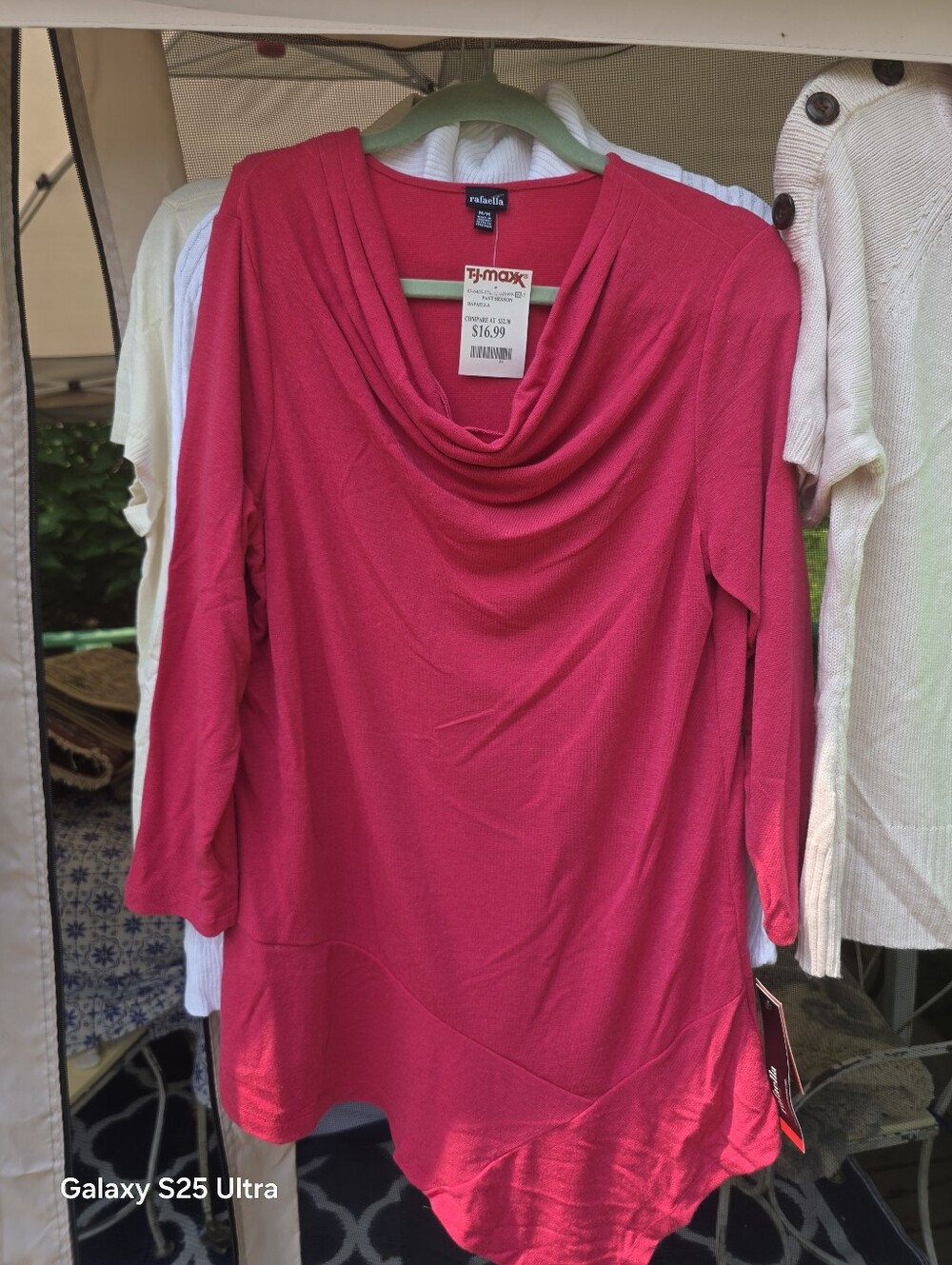 Rafaella Bright Pink Cowl Neck Tunic
